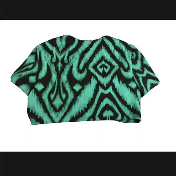 Clari.e Women's 8 Green Black Shrug Psychedelic - Picture 4 of 7